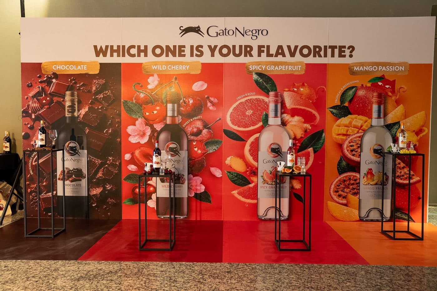 Muro de sabores de Gato Negro con sus cuatro variedades